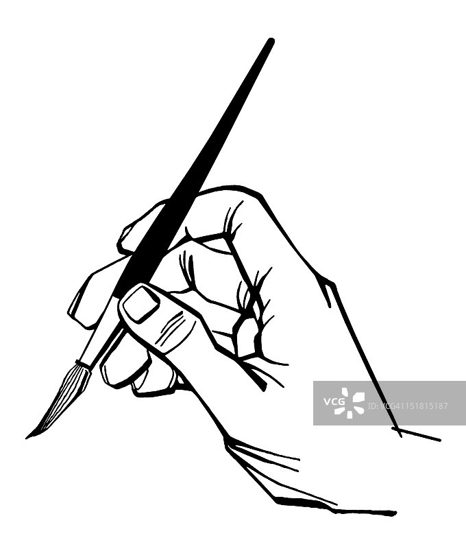 手持画笔图片素材