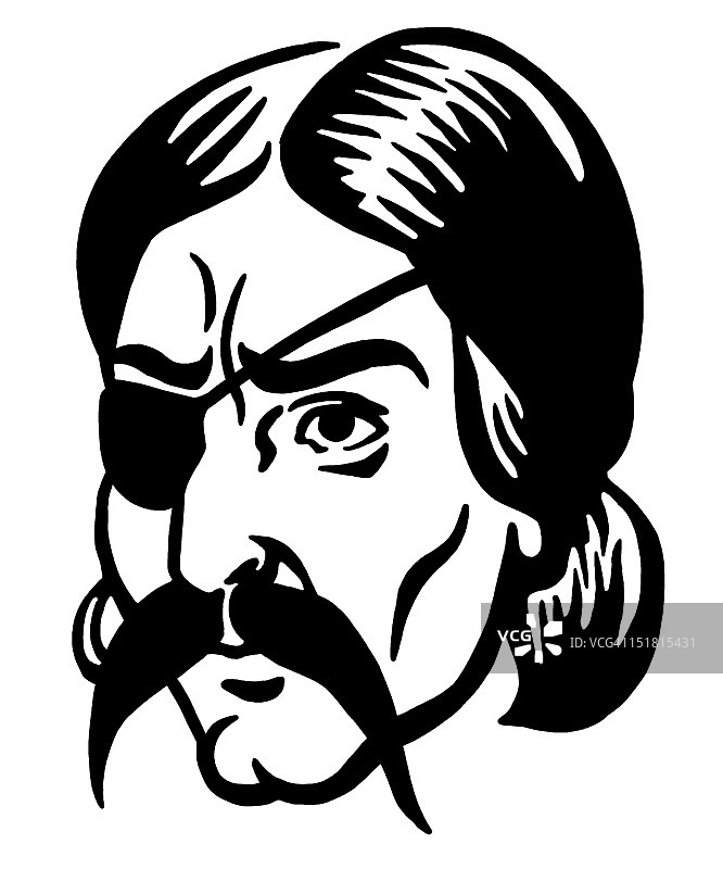 留着胡子和戴着眼罩的男人图片素材