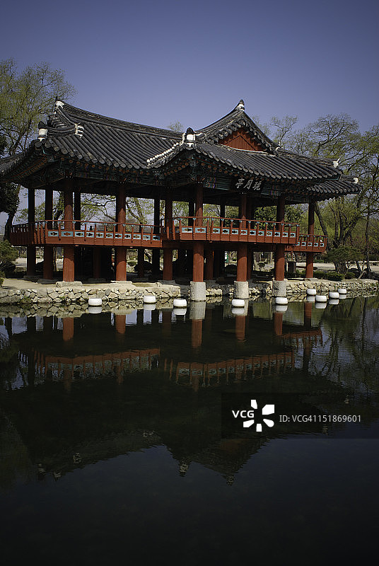韩国馆的倒影图片素材