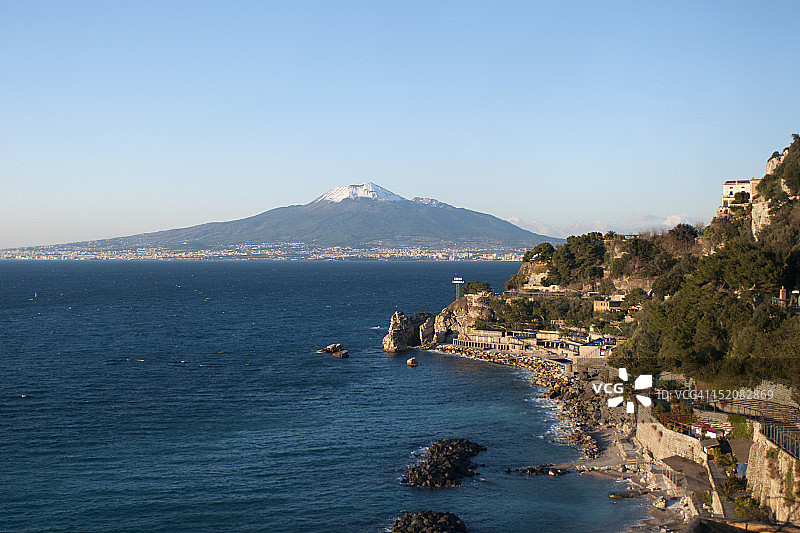 维苏威火山和维科埃奎塞图片素材