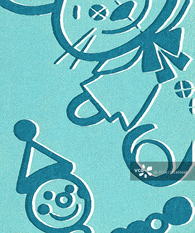 蓝色兔子和小丑图片素材