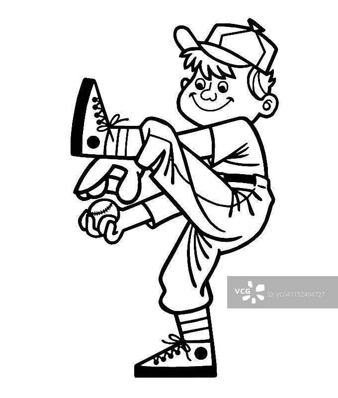 男孩投棒球图片素材