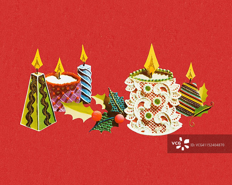 什锦圣诞蜡烛图片素材