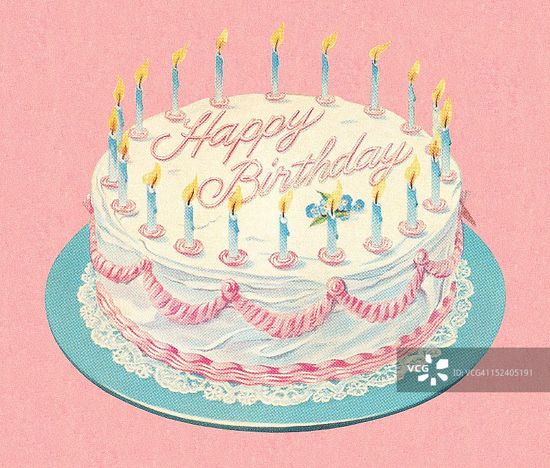 带蜡烛的生日蛋糕图片素材