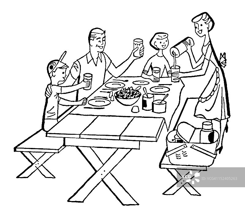 家庭野餐图片素材