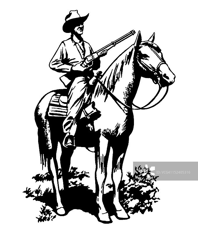 骑马的牛仔图片素材