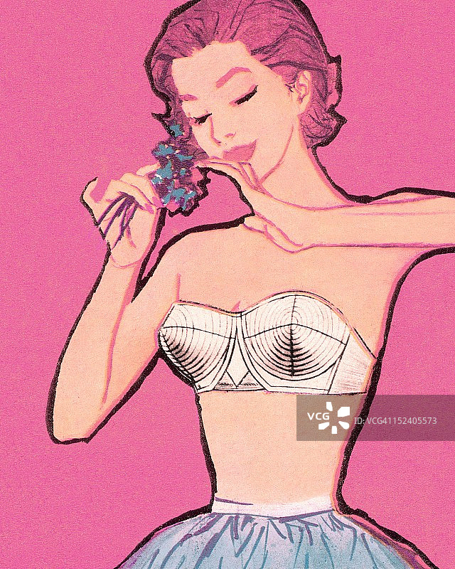 穿着胸罩和半身裙的女人图片素材