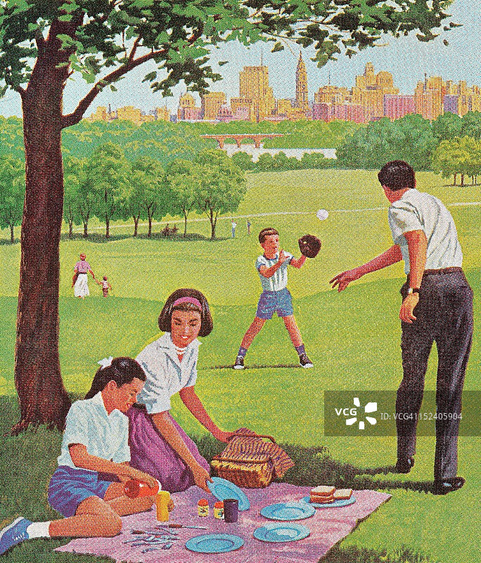 家庭野餐图片素材