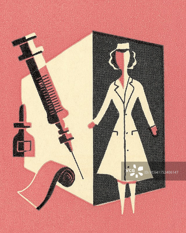 手持绷带和注射器的护士图片素材