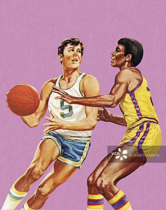 两名篮球运动员图片素材
