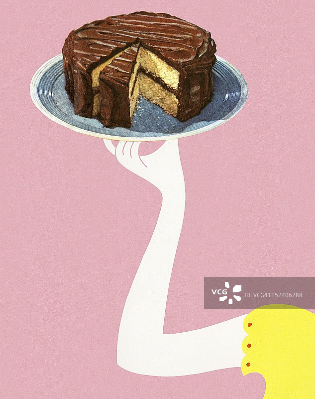 人物手持蛋糕图片素材