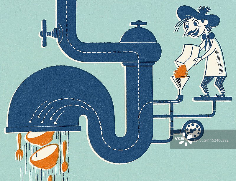 男人和机器制作餐具图片素材