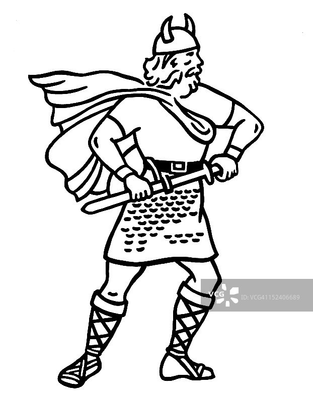 维京拔剑图图片素材