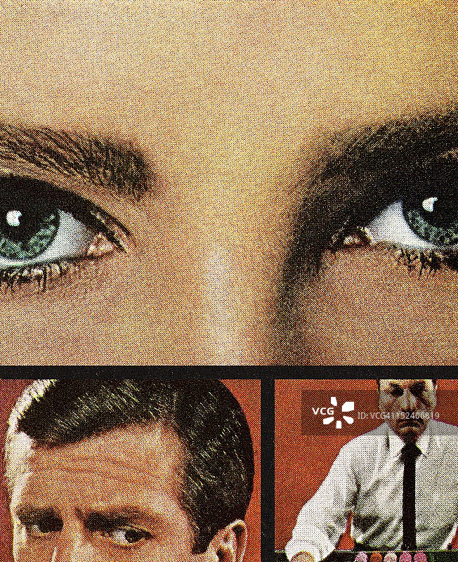 女人的眼睛和两个男人图片素材