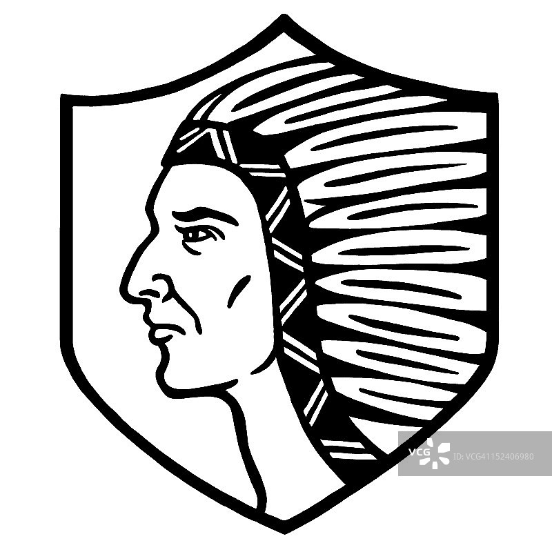 佩戴头饰的美洲原住民图片素材