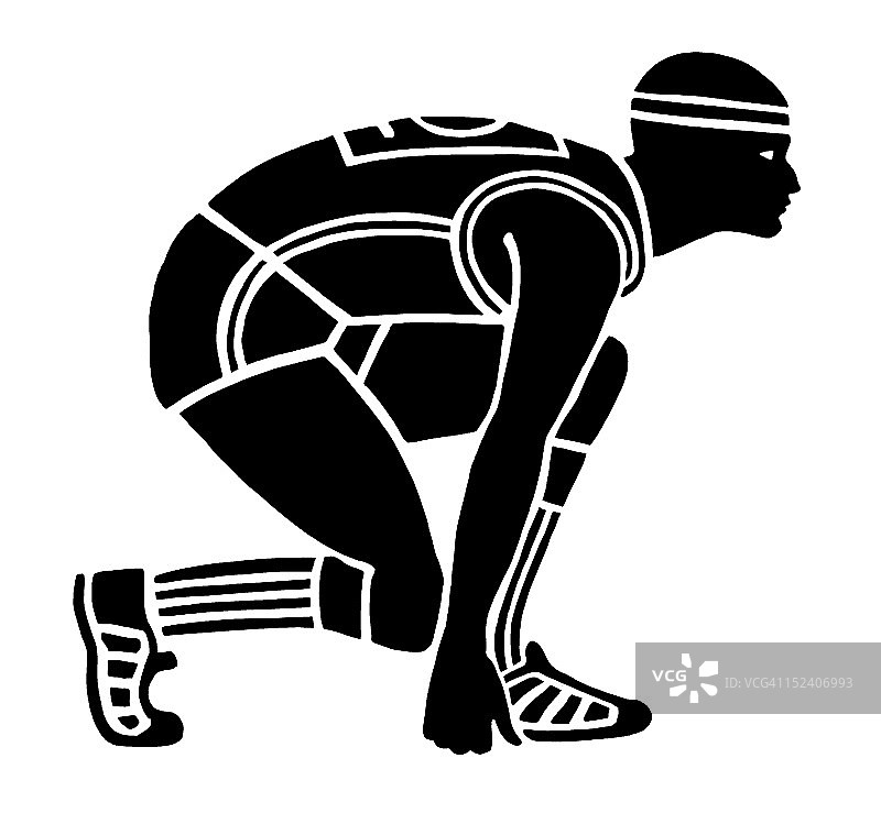 赛跑起跑线的跑步者图片素材