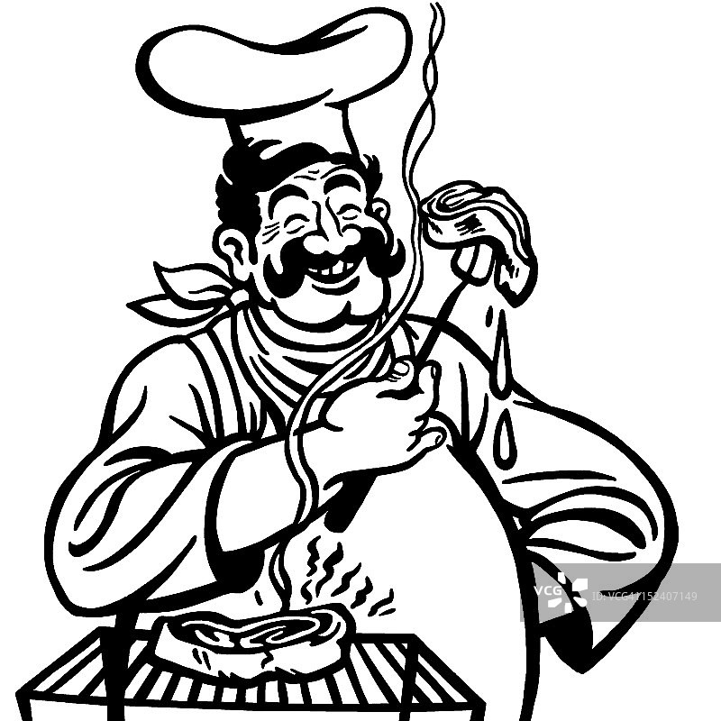 厨师烤牛排图片素材