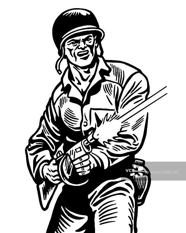 士兵开枪射击图片素材