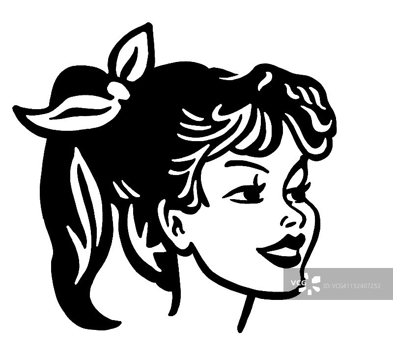 扎着马尾辫的女人图片素材