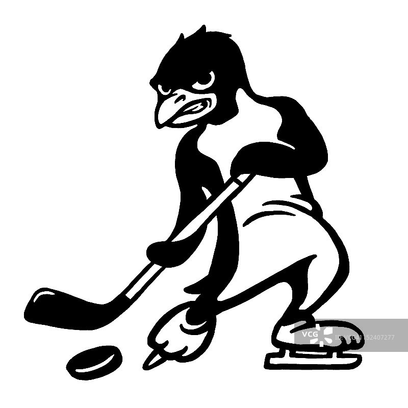 企鹅打冰球图片素材