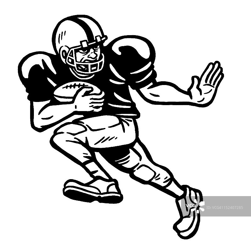 橄榄球运动员带球跑图片素材