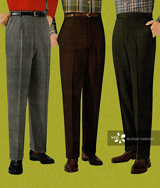 三个穿休闲裤的男人图片素材