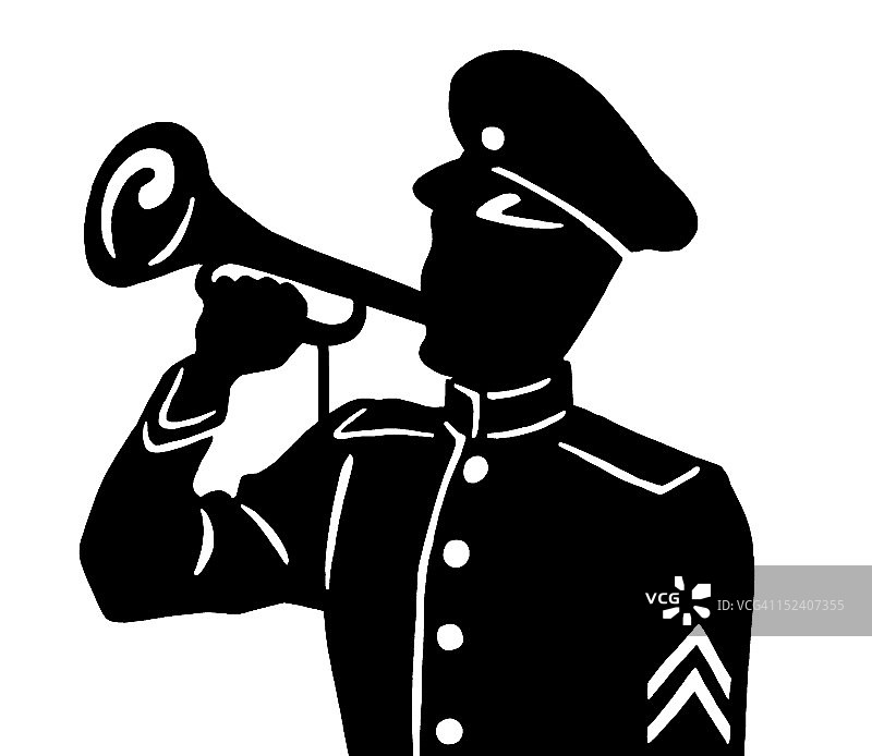 吹号角的士兵图片素材