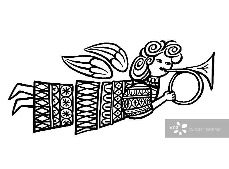 带角的守护天使图片素材