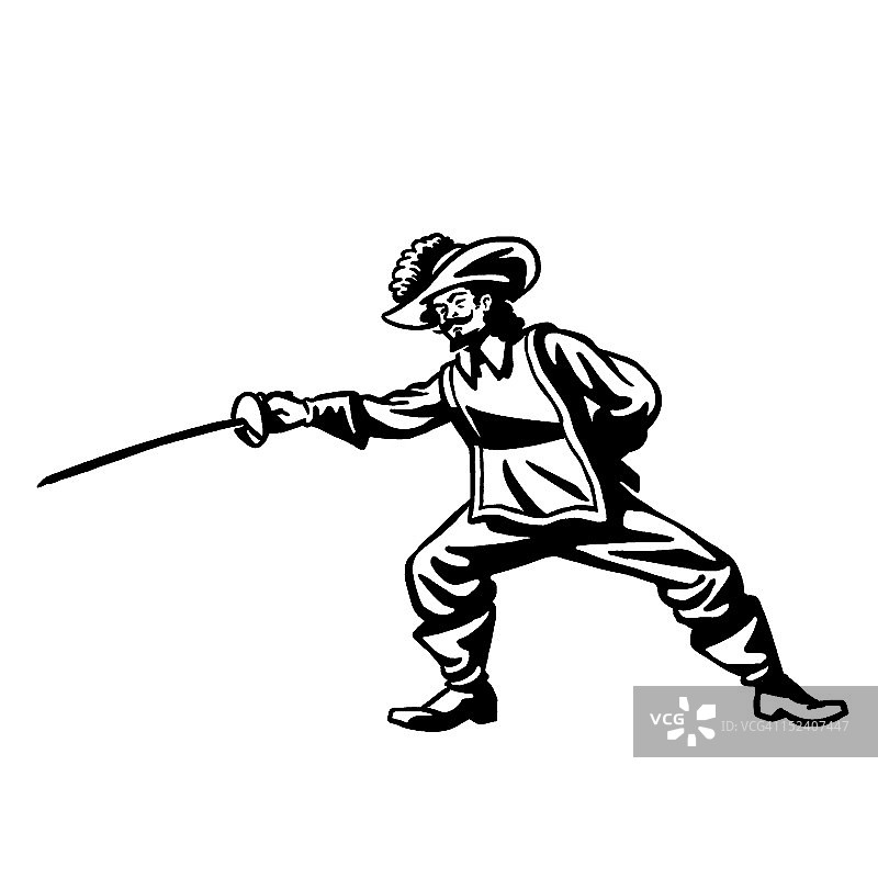 火枪手挥舞剑图片素材