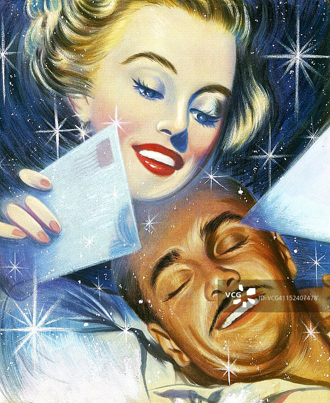 男人梦见拿着信的女人图片素材