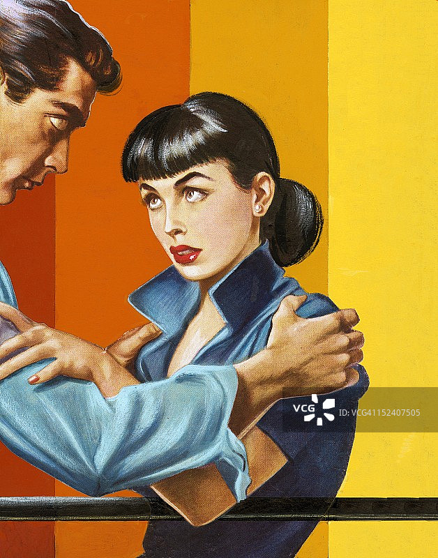 男子抓住女子的肩膀图片素材