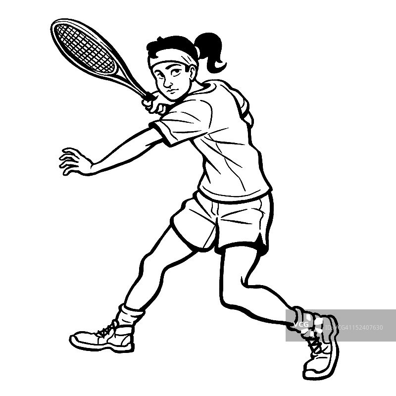 女孩打网球图片素材