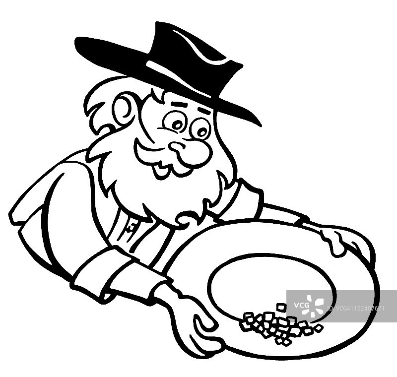 老年男人淘金图片素材