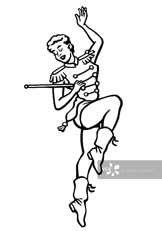 仪仗队女队长与指挥棒图片素材