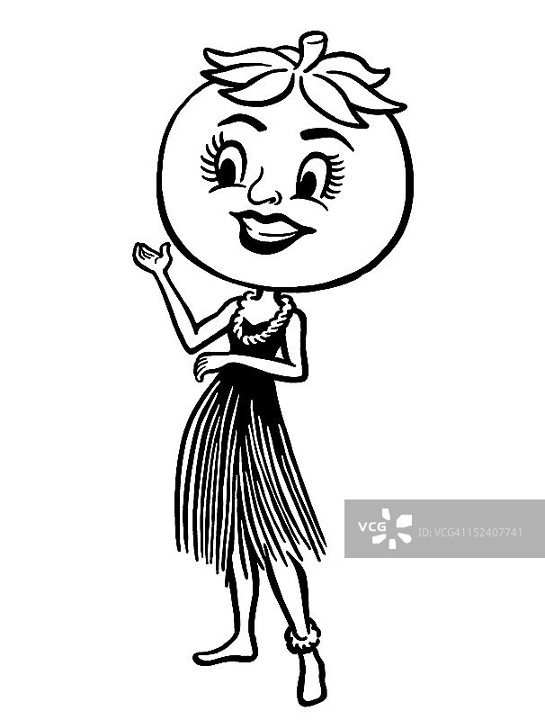 草裙番茄头女士图片素材