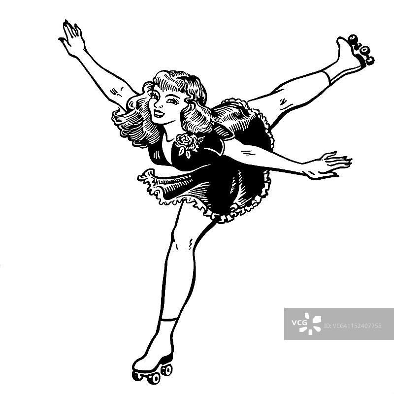 玩轮滑的女人图片素材