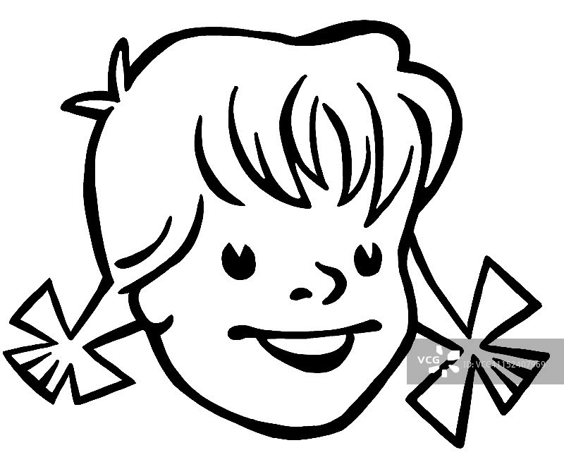 扎双马尾的小女孩图片素材