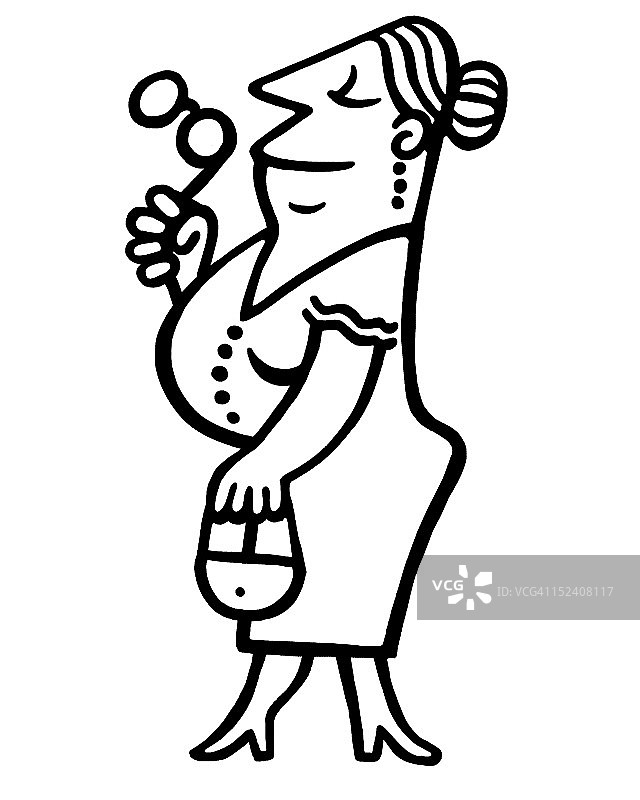 手持歌剧镜的女人图片素材