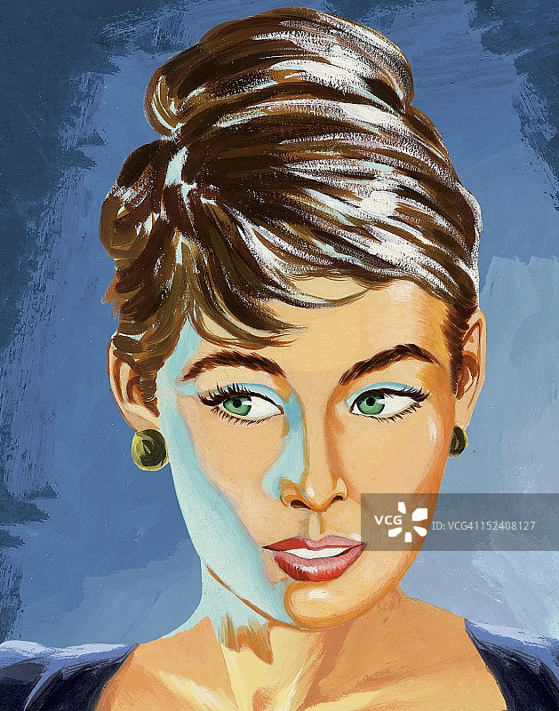 盘发女人的特写图片素材