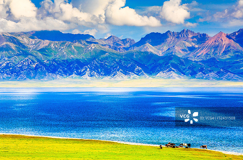 赛里木湖图片素材