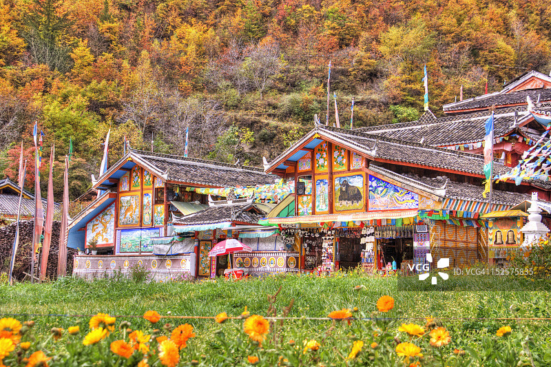 树正寨藏族村寨图片素材