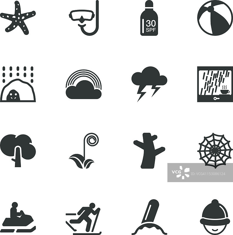 四季轮廓图标 | 第3组图片素材