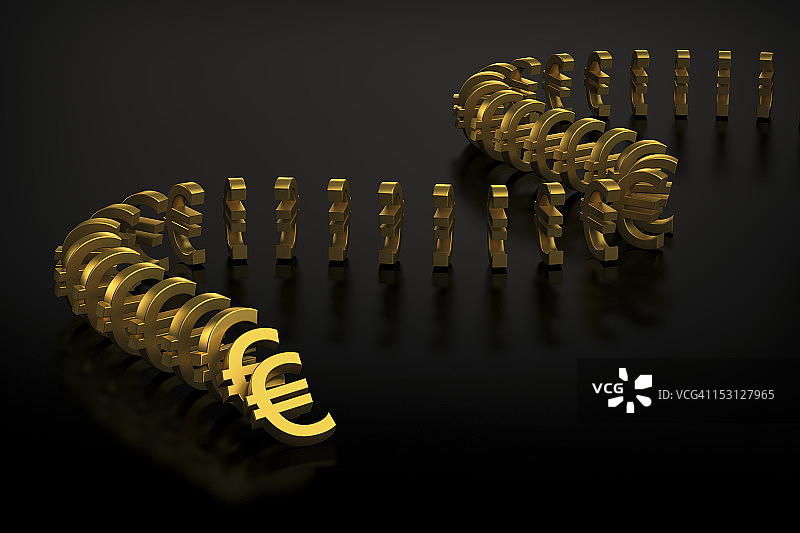 欧元货币多米诺效应图片素材