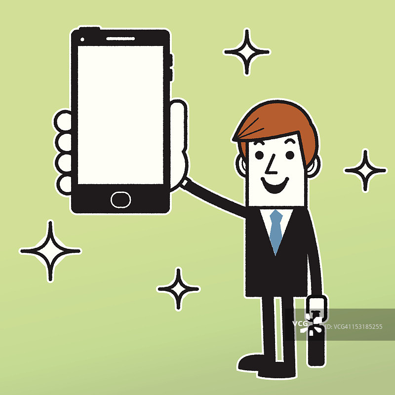 拿着智能手机的商人图片素材