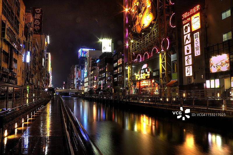雨夜，大阪图片素材