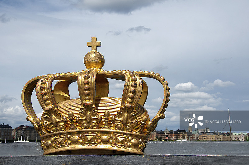 斯凯普斯霍尔姆桥上的瑞典皇家王冠图片素材
