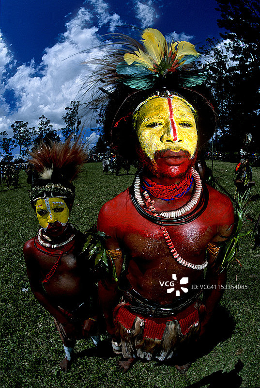 大洋洲巴布亚新几内亚胡利族歌唱节图片素材