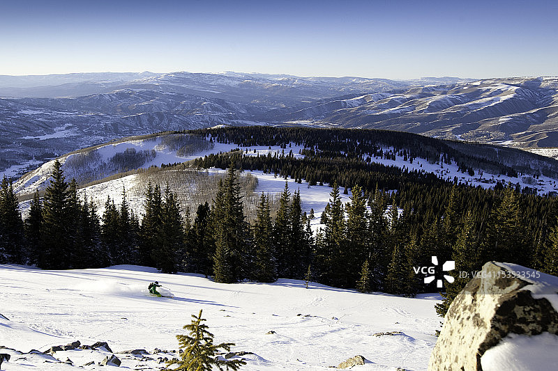 在美丽的科罗拉多州滑雪图片素材