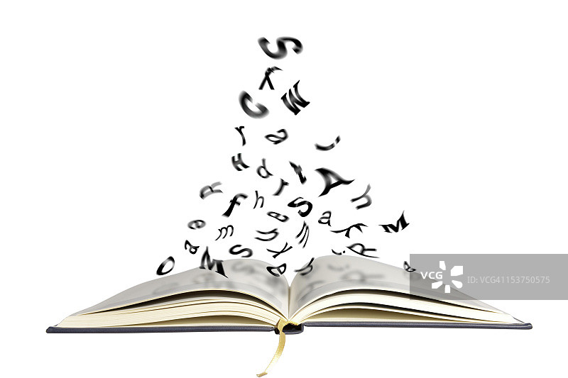 书籍与飞翔的字母图片素材