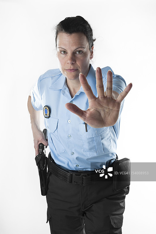 正在警告你的女警察图片素材